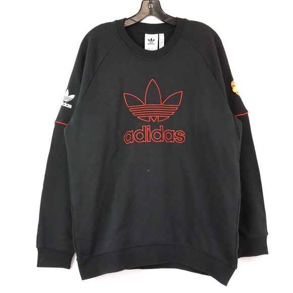 NWD Adidas Manchester United French Terry Sweater in Black/Red Size Large - Picture 1 of 7